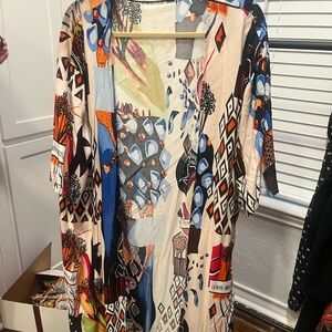 Colorful Abstract Patterned Kimono